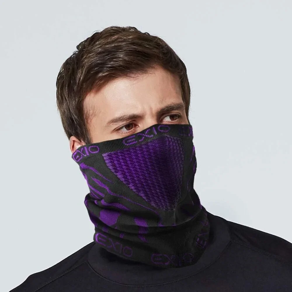 Men's Black/Purple Winter Neck Warmer Gaiter Balaclava Windproof Ski Face Mask